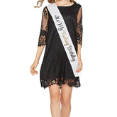 It's My Fucking Birthday White Satin Sash with glitter lettering - Happy Funny Birthday Girl Boy Party Active